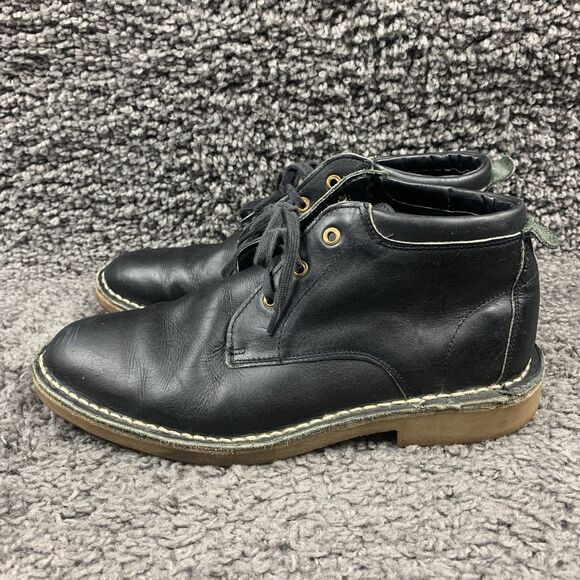 VTG Bata Safari Men's Black Leather Chukka Boots - Made in Kenya - Size 9 - Picture 1 of 9